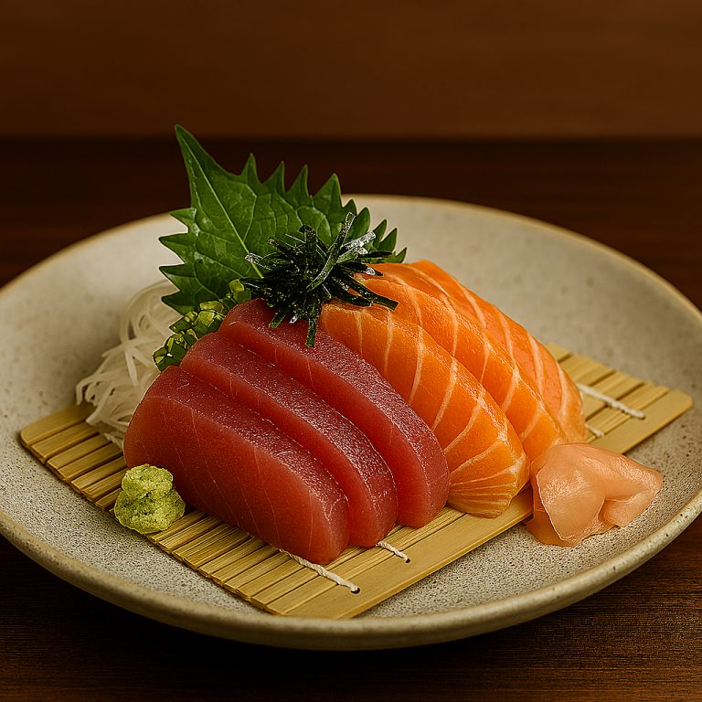 sashimi (thinly sliced raw fish)