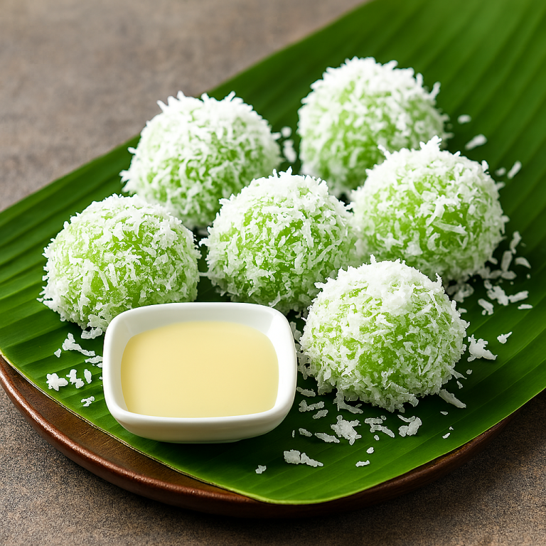 onde-onde (pandan coconut glutinous balls)