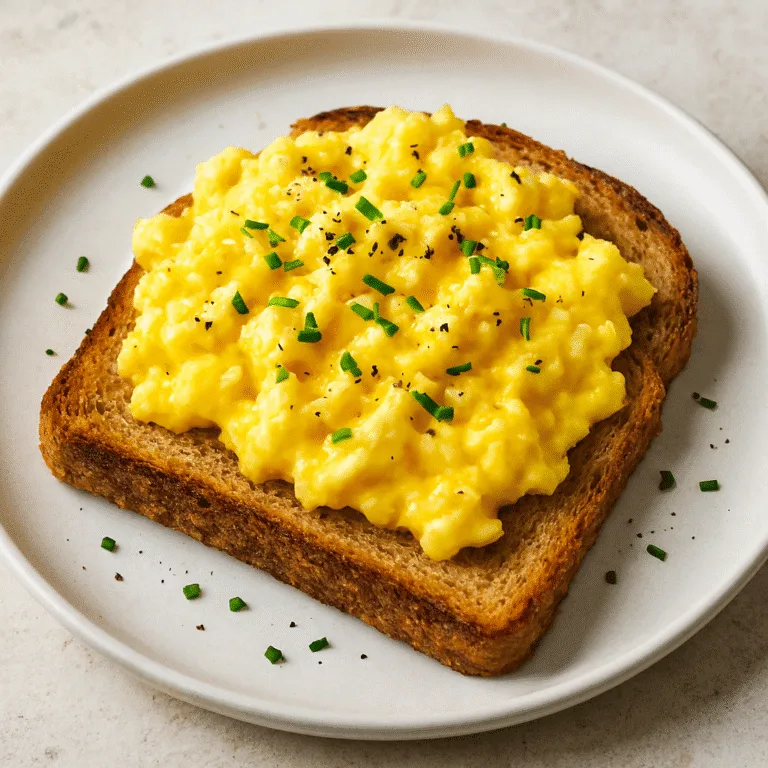 Scrambled eggs on toast