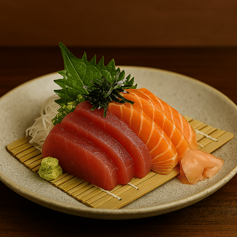 Sashimi (thinly sliced raw fish)