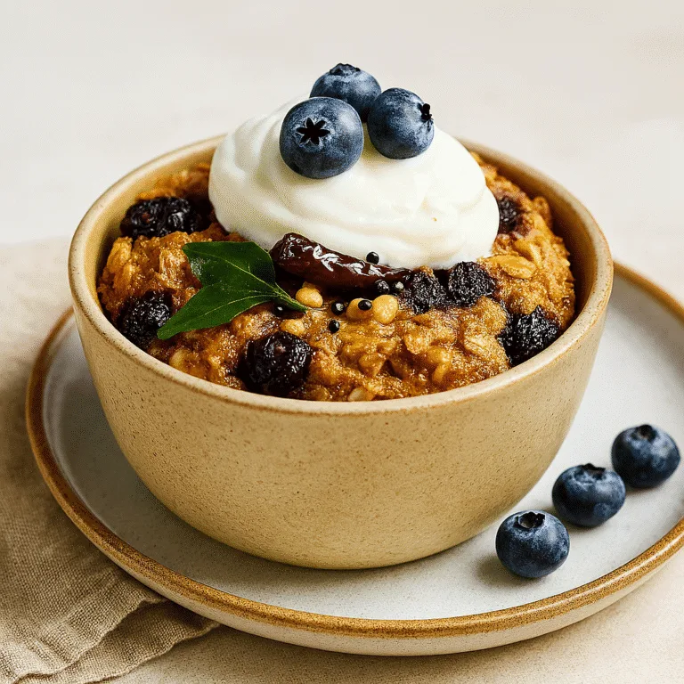 Blueberry cheesecake baked oats 