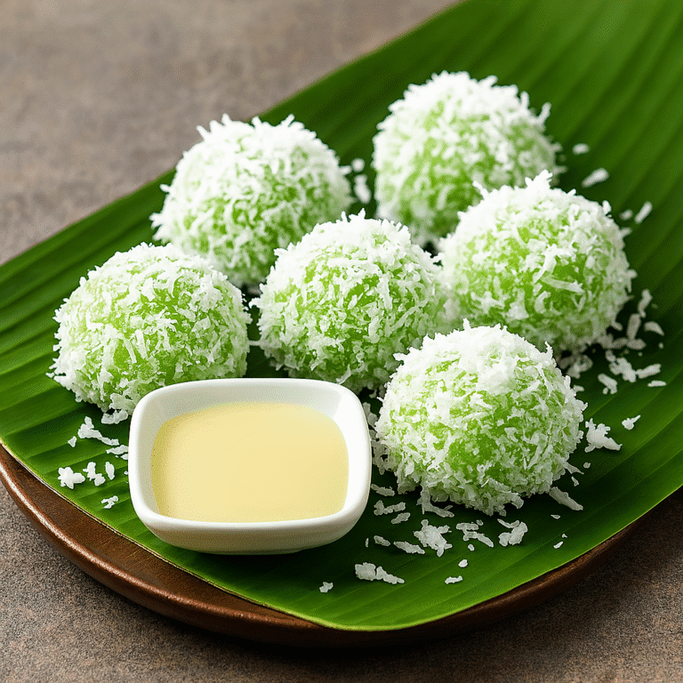 Onde-onde (pandan coconut glutinous balls)